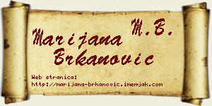 Marijana Brkanović vizit kartica